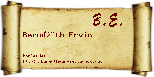 Bernáth Ervin névjegykártya