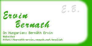 ervin bernath business card